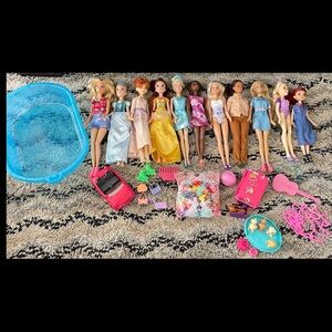 Barbie Doll Set with Colorful Outfits and Accessories
